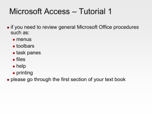 Access tutorial 1