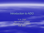 Introduction to ADO
