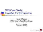 Nature Publishing Group & CrossRef Reference Linking