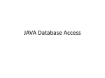 JAVA Database Access