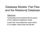 Database Models: Flat Files and the Relational Database