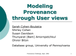 Towards a Model of Provenance and User Views In Scientific