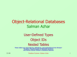 Normalization Salman Azhar (based on Jeff Ullman`s Database