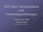 TableAdapters and TableAdapterManager