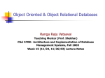 Object Oriented & Object Relational Databases