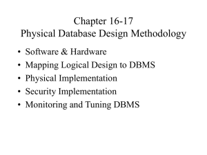Chapter 9 Physical Database Design Methodology