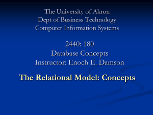 The Relational Model: Concepts - gozips.uakron.edu