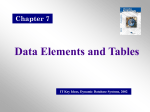 Data Elements and Tables