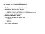 Database systems in 21 minutes database: a structured collection of data