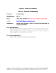 Syllabus and Course Outline MIS 526 Database Management