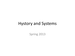 Hystory and Systems - University of Wisconsin–Platteville