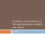Classical Civilizations in the Mediterranean: Greece and Rome