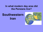 In what modern day area did the Persians live?