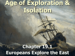 Europeans Explore the East 19.1 pp