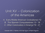 Unit XV – Colonization of the Americas