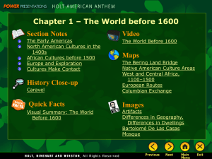 The World Before 1600