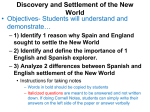 I. Discovery and Settlement of the New World