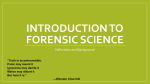 Introduction to forensic science