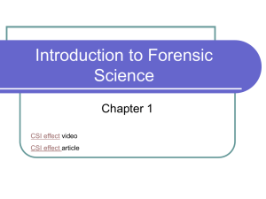 Introduction to Forensic Science