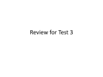 Review for Test 3