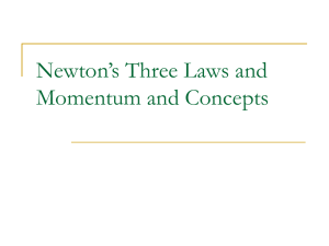 Newton`s Three Laws and Momentum and Conecpts