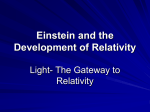 The Development of Relativity