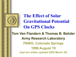 The Effect of Solar Gravitational Potential On GPS Clocks