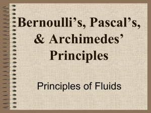 Bernoulli’s, Pascal’s, & Archimedes’ Principles