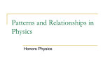 Patterns and Relationships in Physics