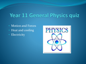 Year 11 General Physics quiz