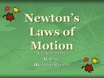 Newton’s Laws of Motion - Montville Township School District