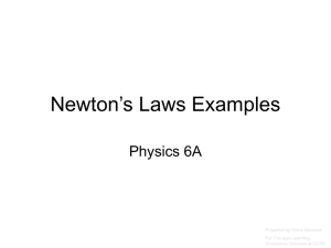 4 Physics 6A Newton`s Laws Examples