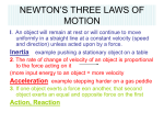 NEWTON`S THREE LAWS OF MOTION