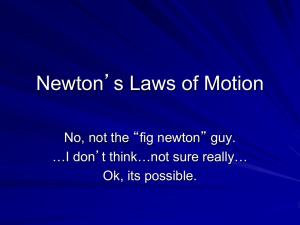 Newton`s Laws of Motion