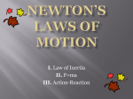 Newton`s Laws of Motion - Montgomery County Schools