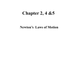Chapter 2, 4 &5 Newton`s Laws of Motion