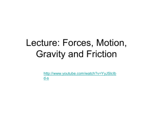 forces, motion, gravity lecture