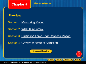 Chapter 5 Section 3 Friction: A Force That Opposes