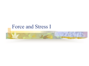 Force and Stress I