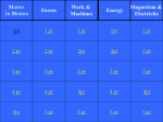 Forces and Motion Jeopardy