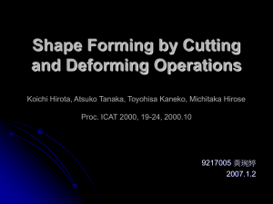 Shape Forming by Cutting and Deforming Operations Koichi Hirota