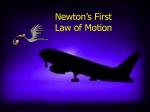 Newton`s First Law of Motion What it says: An object at rest will