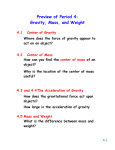 Preview of Period 4: Gravity, Mass, and Weight