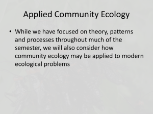 Applied Community Ecology