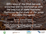 Efficiency of the DNA-barcode expertise and its