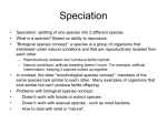 Speciation and Macroevolution