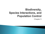 Biodiversity, Species Interactions and Population Control