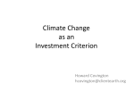 Climate Change as an Investment Criterion
