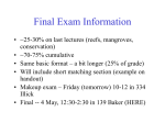 Final Exam Information