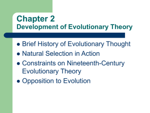 Chapter 2 the Development of Evolutionary Theory